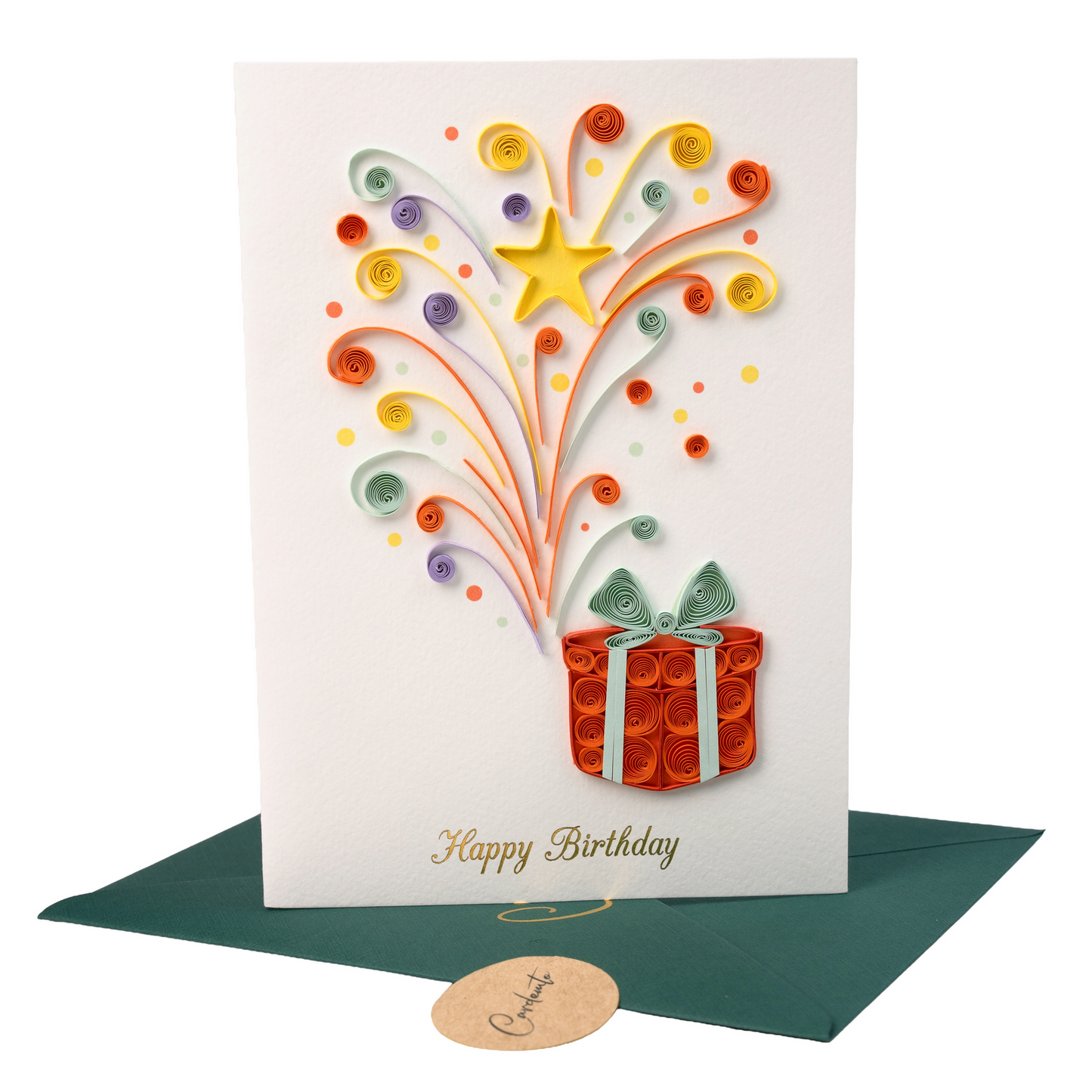 Starlit Surprise Luxury Handmade Quilling Birthday Greeting Card