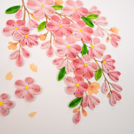 Petals in Passing Handmade Quilling Cherry Blossom Card