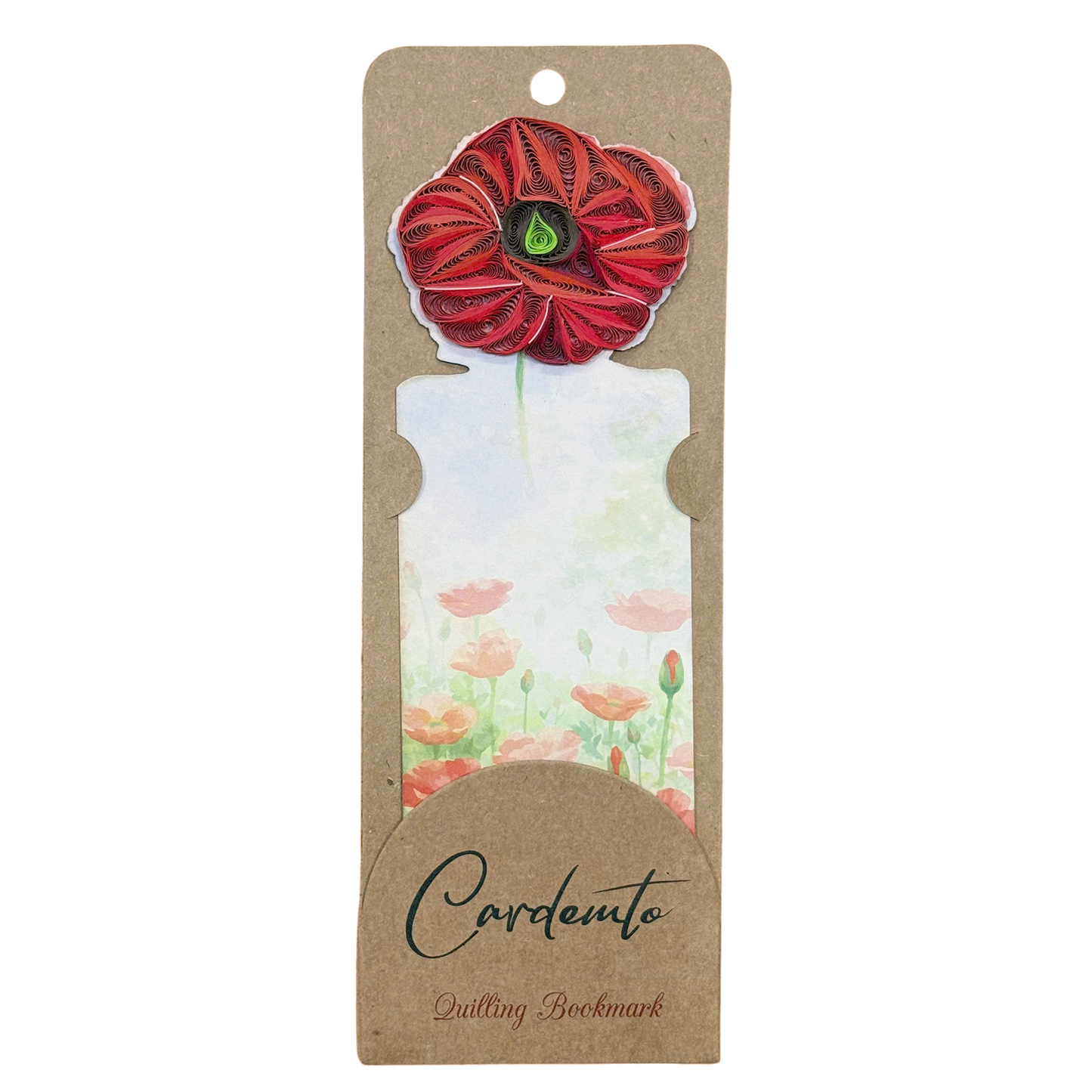 Poppy Bloom Quilling Bookmark