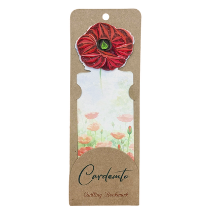 Poppy Bloom Quilling Bookmark