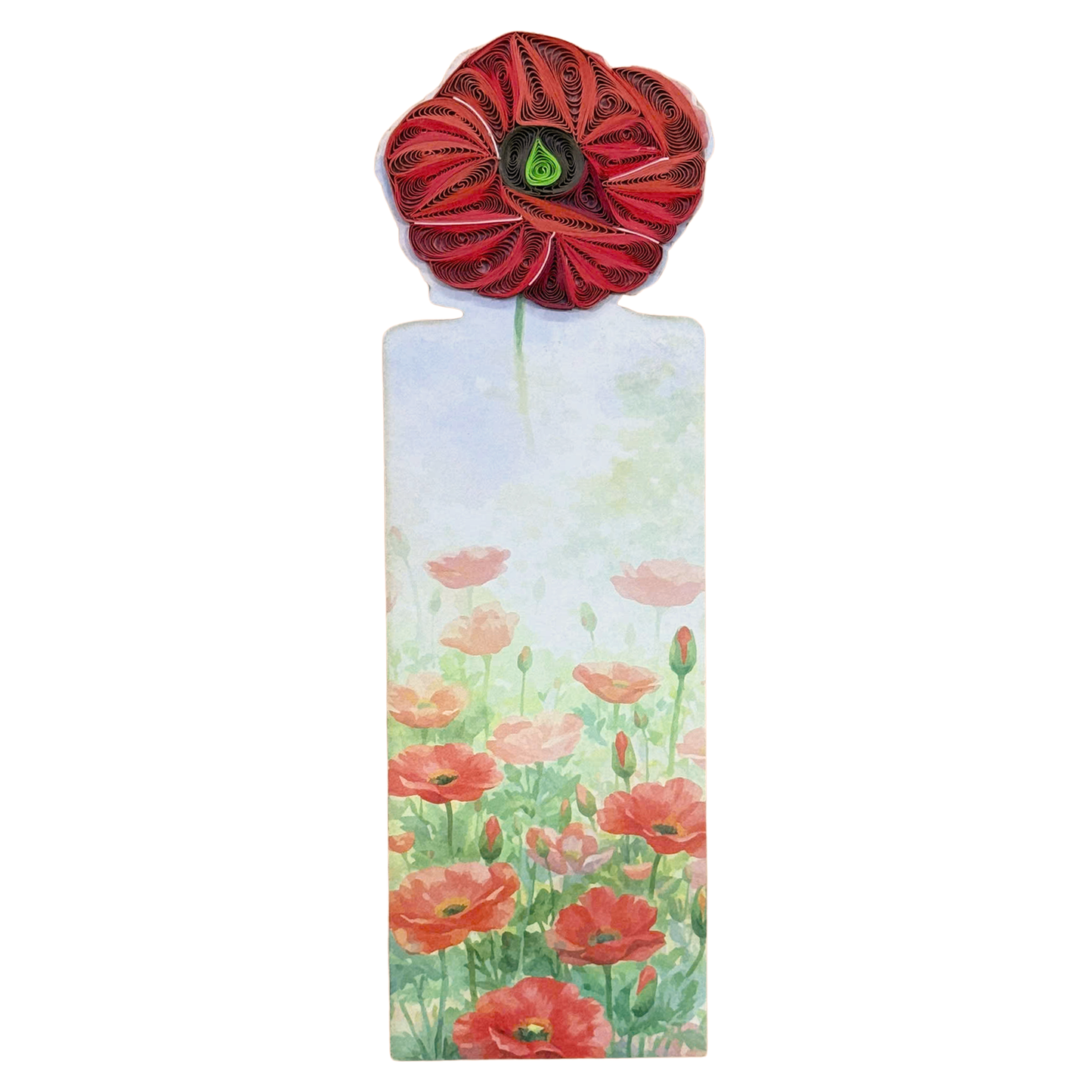 Poppy Bloom Quilling Bookmark