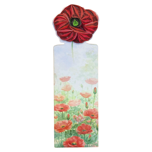 Poppy Bloom Quilling Bookmark