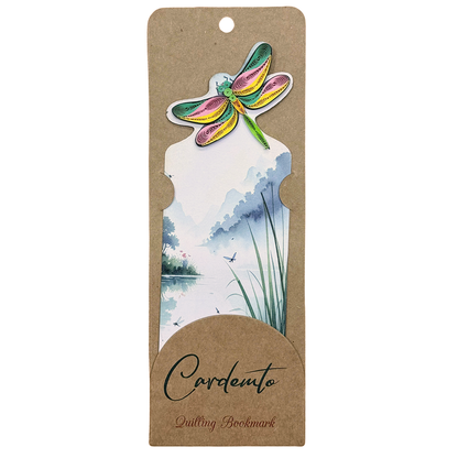 Dragonfly Lotus Pond Quilling Bookmark
