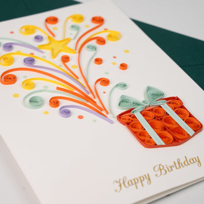Starlit Surprise Luxury Handmade Quilling Birthday Greeting Card