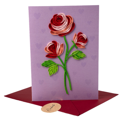 Petals of Tenderness Luxury Handmade Quilling Floral Greeting Card