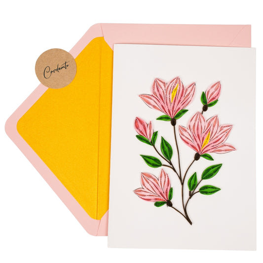 Magnolia in Bloom Handmade Quilling Magnolia Card