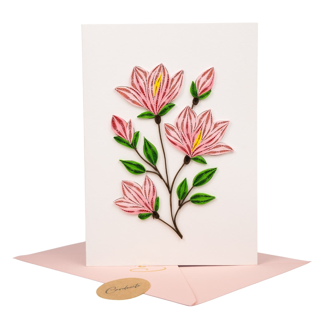 Magnolia in Bloom Handmade Quilling Magnolia Card