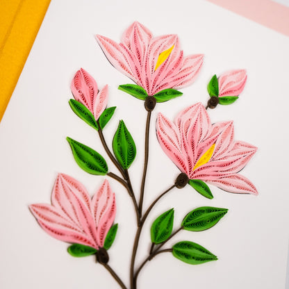 Magnolia in Bloom Handmade Quilling Magnolia Card