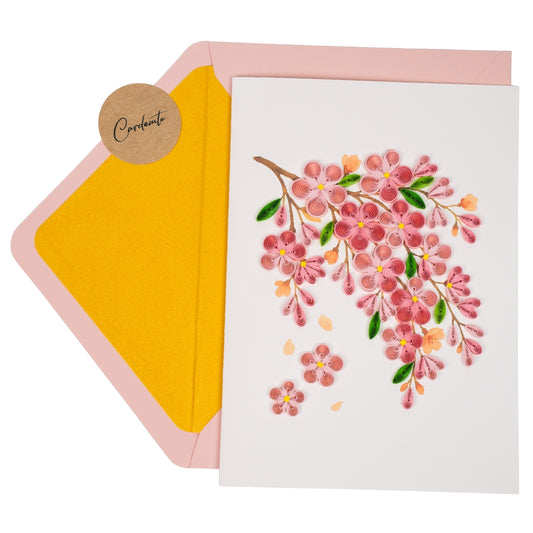 Petals in Passing Handmade Quilling Cherry Blossom Card