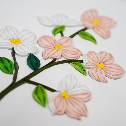 Quiet Dogwood Bloom Handmade Quilling Dogwood Card