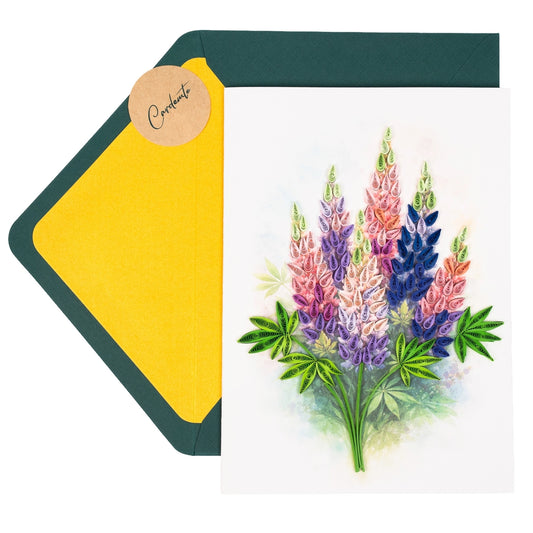 Fields of Wild Grace Handmade Quilling Lupine Card