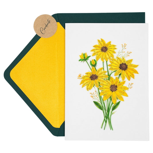 Golden Daisy Meadow Handmade Quilling Daisy Card