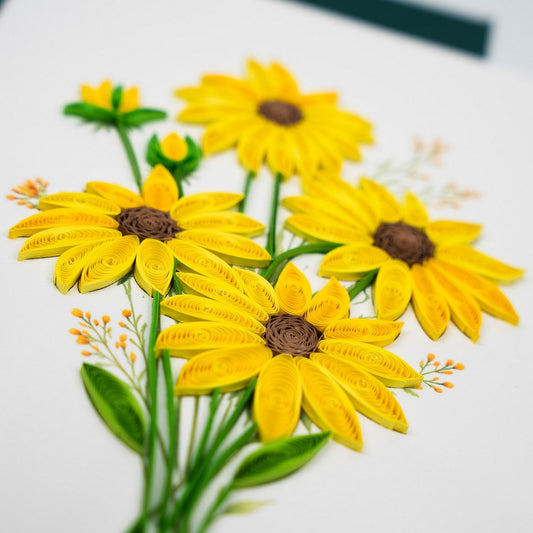 Golden Daisy Meadow Handmade Quilling Daisy Card
