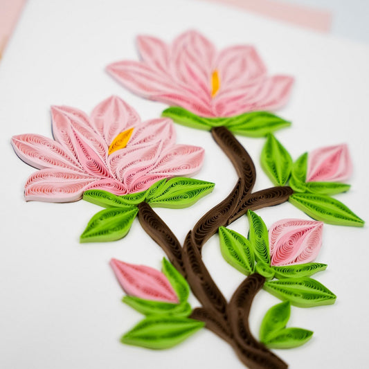 Magnolia Reverie Handmade Quilling Magnolia Card