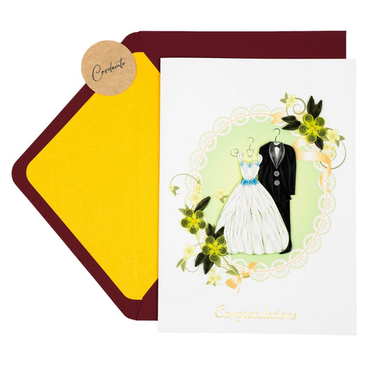 Bound in Forever Handmade Quilling Wedding Card