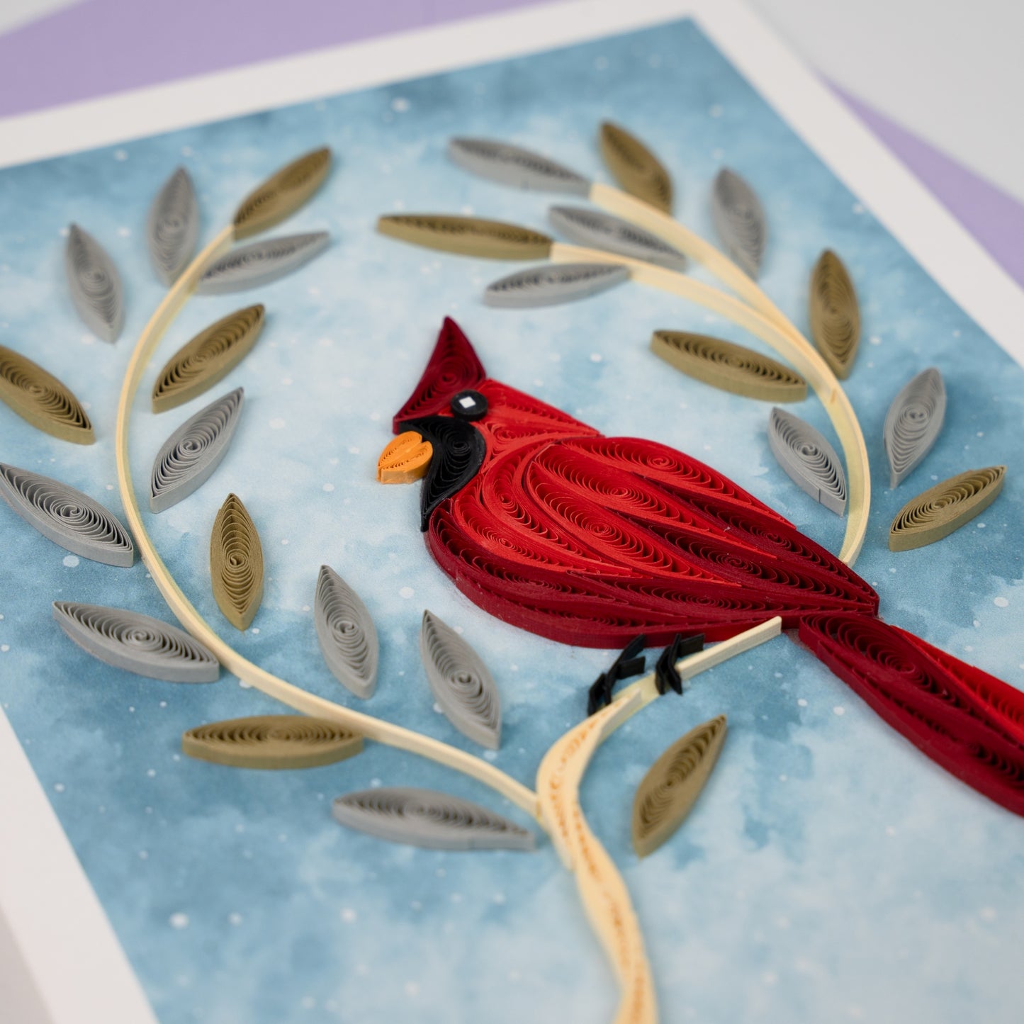 Crimson Remembrance Luxury Handmade Quilling Sympathy Card