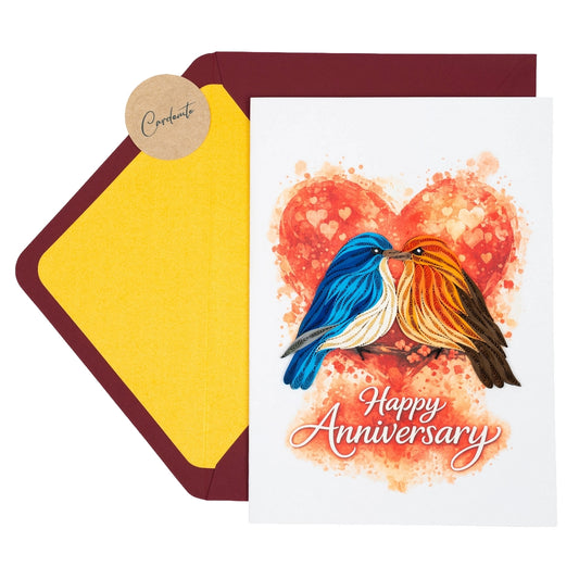 A Love in Harmony Handmade Quilling Anniversary Card