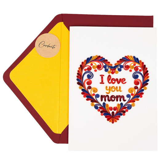 With All My Heart, Mom Handmade Quilling Mother’s Love Card