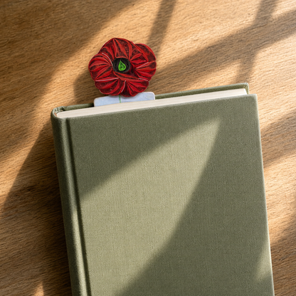 Poppy Bloom Quilling Bookmark