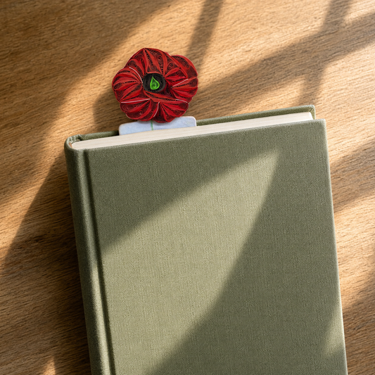 Poppy Bloom Quilling Bookmark